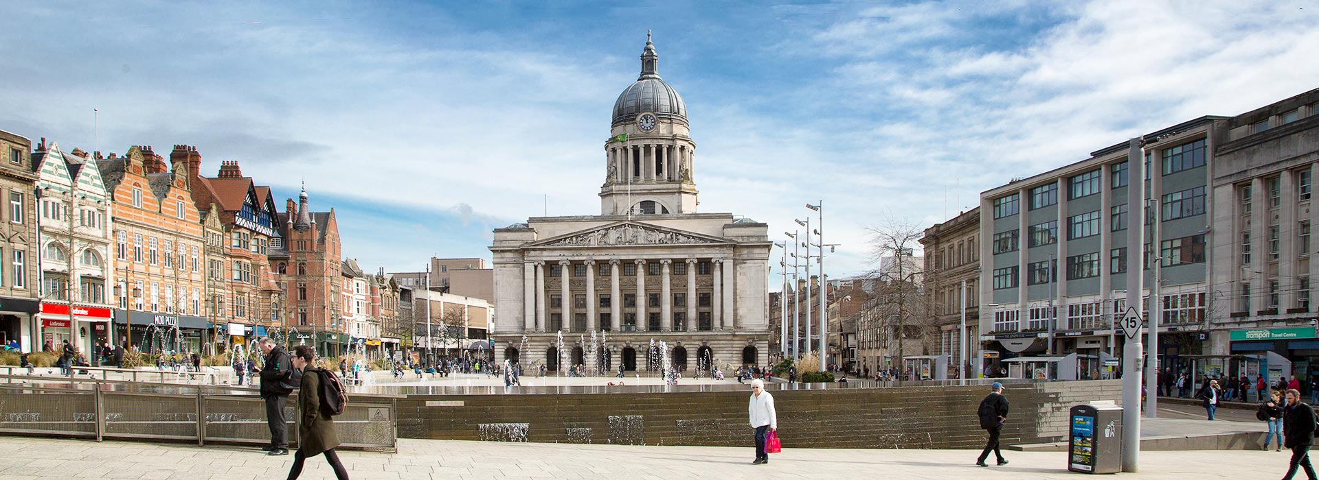 Nottingham Market Square with fountain feature